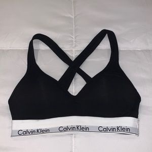 Black Calvin Klein sports bra